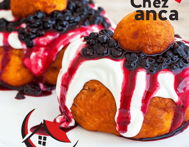 Doughnuts gourmands aux fruits et crème